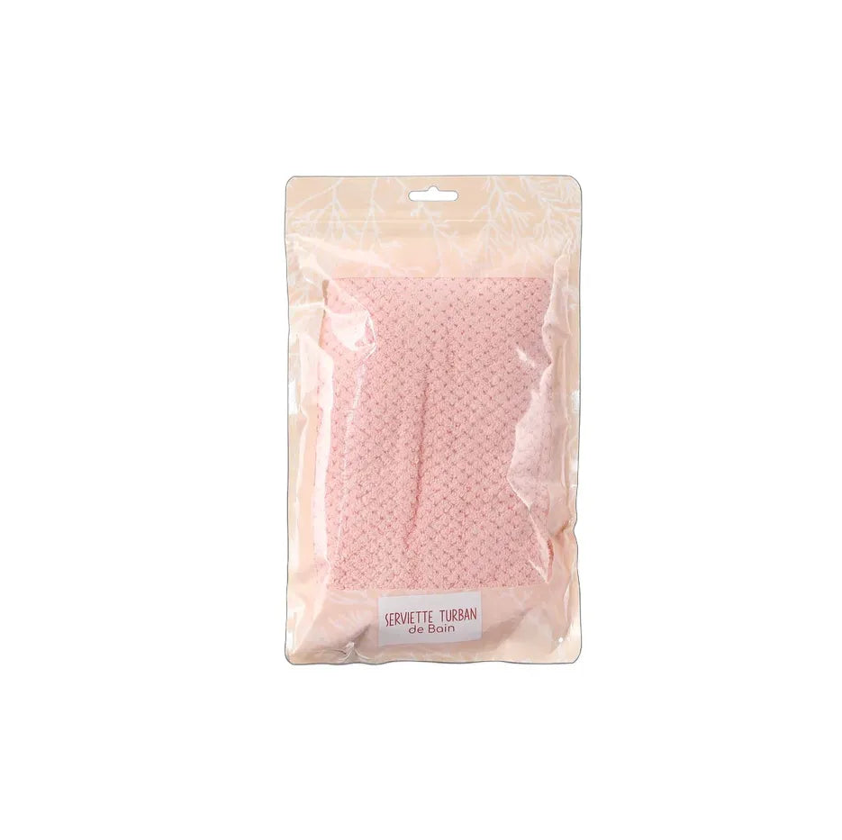 Serviette-turban de bain microfibre ultra-absorbante ROSE CLAIR